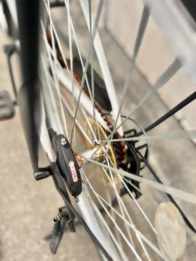 《売約済》自転車 6段 変速 ギア 26インチ 街乗り 町乗り ママチャリ シティサイクル カゴ付き ライト付き 白 ホワイトcastanet CASTANET