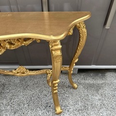 高級　イタリア コンソールテーブル ゴールド 金箔貼りの画像