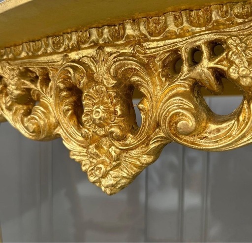 高級イタリア コンソールテーブル ゴールド 金箔貼り (くじらしょっぷ