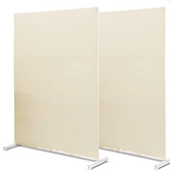 スクリーン パーテーション 【アイボリー】 2個セット 目隠し 仕切り 衝立 間仕切り 高さ180cm 幅120cm スクリーン洗濯可能 軽量4kg 玄関 オフィス 自宅 待合室 レイアウト 模様替えの画像