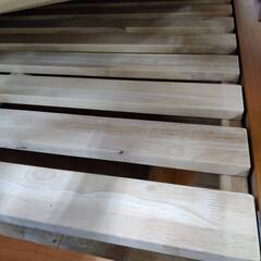 【愛品倶楽部柏店】大塚家具製造販売 ダブルベッド (レッグ すのこ / ウレタン&エアチューブ ノンコイルマット) フレーム＆マットレスSETの画像