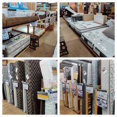 【愛品倶楽部柏店】大塚家具製造販売 ダブルベッド (レッグ すのこ / ウレタン&エアチューブ ノンコイルマット) フレーム＆マットレスSETの画像