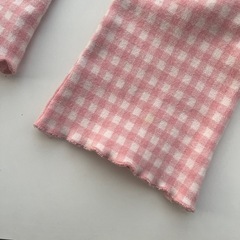 韓国子供服 aosta ジェリーパンツ ギンガムチェック ピンク　Lサイズ　モンベベ　保育園着の画像