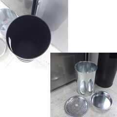 灰皿付き ゴミ箱 高さ61cm 直径25cm 円筒型 ダストボックス ☆ 札幌市 北区 屯田 の画像