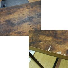 ニトリ デスクセット 幅120×奥55×高73cm Nステイン 袖机付き インダストリアル風 金属フレーム 机 札幌市 清田区 平岡の画像