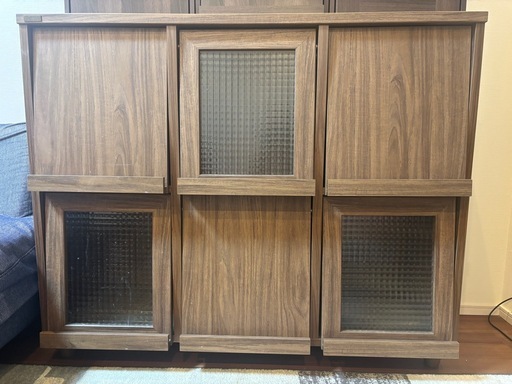 レトロ　茶棚　飾り棚 昭和レトロ】和モダンな佇まいの段違い飾り棚／茶棚（天然木製）盆栽棚