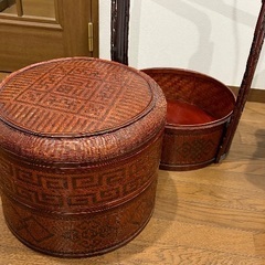 【アンティーク】中国 20世紀 ラタン ウェディングボックスの画像