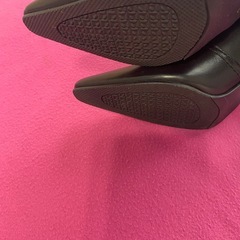 ロングブーツ サイドジッパー付き 無地 ブラック 22.5の画像