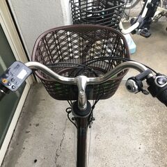 地域限定送料無料　パナソニック　ビビ　DX　8,9AH　子供乗せ　茶　パスウィズ　アシスタ　神戸市　電動自転車の画像