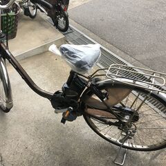 地域限定送料無料　パナソニック　ビビ　DX　8,9AH　子供乗せ　茶　パスウィズ　アシスタ　神戸市　電動自転車の画像