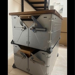 スノーピークシェルフコンテナ50(2つセット)＋天板の画像