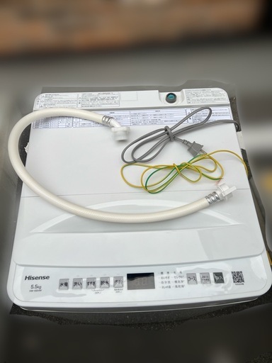 【決まりました】【美品】2025年Hisense 全自動洗濯機 5.5kg HW-55E4W ステンレス槽