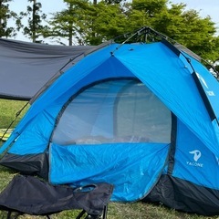 使用回数3回のみ、ワンタッチで設営可、3人用キャンプテントの画像