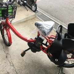 地域限定送料無料　ヤマハ　パスバビーアン　子供乗せ　12,3AH　三人乗り　赤　ビッケ　ギュットアニーズ　神戸市　電動自転車　の画像