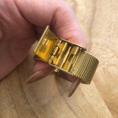 時計ベルト　ゴールド　14mm イージークイック　ステンレススチール　美品の画像