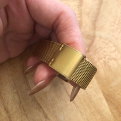時計ベルト　ゴールド　14mm イージークイック　ステンレススチール　美品の画像