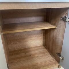 【ジャングルジャングル滋賀草津店】ジモティ来店特価‼ 食器棚 ナチュラル×グレー J-251207の画像