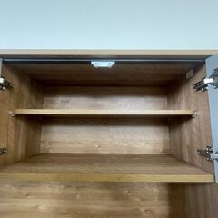 【ジャングルジャングル滋賀草津店】ジモティ来店特価‼ 食器棚 ナチュラル×グレー J-251207の画像