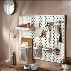 ほぼ新品【IKEA SKÅDIS（スコーディス）有孔ボード ホワイト 76×56cm】1200円の画像
