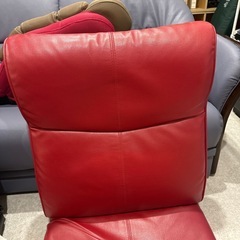 座椅子　レザー　レッドの画像