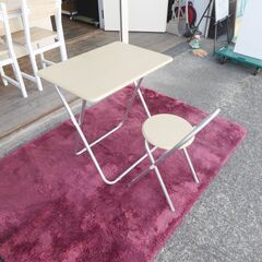 折りたたみテーブル  折りたたみチェア  2点セットの画像