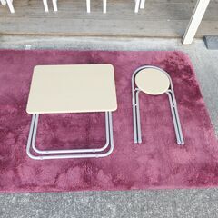 折りたたみテーブル  折りたたみチェア  2点セットの画像