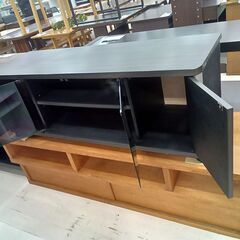 リユースのサカイ栃木店★ジモティ割あり★  TV台 ブラック W120×D39×H41.8 クリーニング済み TC11792の画像