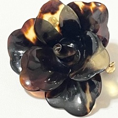 べっ甲　鼈甲　本鼈甲　ブローチ　花　ネックレス　トップ　ペンダント　トップの画像