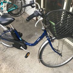 地域限定送料無料　パナソニック　ビビ　SX　8AH　2021年　現行バッテリー　青　パスウィズ　アシスタ　神戸市　電動自転車の画像