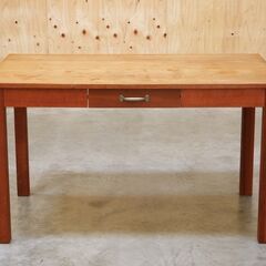 ≪zyt2617ジ≫ ACTUS/アクタス ワークデスク チェリー材 フランス製 HF COUNTRY 幅130cm 奥行75cm 作業台/作業机/ダイニングテーブル/ヴィンテージ/中古家具/リユースストレージ仙台 071128-07の画像