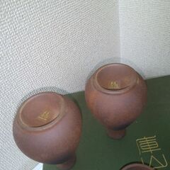 未使用　たち吉　酒器　盃5客　徳利2客計7客　深みのある土器みたいな酒器の画像
