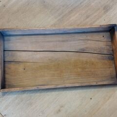 レトロ 木箱 浅め トレイ 古道具 ボックス トレー　/TJ-2676 2Fの画像