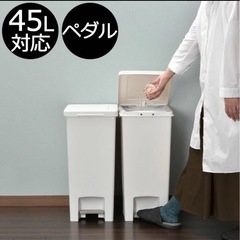 アスベル フタ付きゴミ箱 エバンペダル45SD 軽いペダル 45L 白の画像