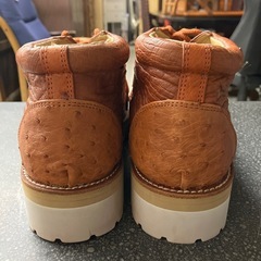 サ2512-014 オーストリッチ風 ブーツ オレンジ ブラウン 26.5センチ 中古美品の画像