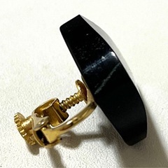 天然石　オニキス　イヤリング ひし形　菱形　スクエア　四角 ブラック　黒　ゴールドの画像