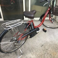 地域限定送料無料　ヤマハ　パス　ナチュラ　8,9AH　子供乗せ　赤　アシスタ　ビビDX　神戸市　電動自転車　の画像
