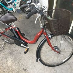 地域限定送料無料　ヤマハ　パス　ナチュラ　8,9AH　子供乗せ　赤　アシスタ　ビビDX　神戸市　電動自転車　の画像