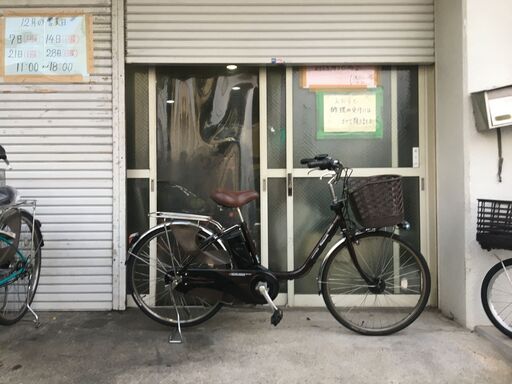 地域限定送料無料　パナソニック　ビビ　DX　13,2AH　子供乗せ　24インチ　濃茶　パスウィズ　アシスタ　神戸市　電動自転車