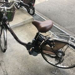 地域限定送料無料　パナソニック　ビビ　DX　13,2AH　子供乗せ　24インチ　濃茶　パスウィズ　アシスタ　神戸市　電動自転車の画像