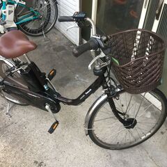 地域限定送料無料　パナソニック　ビビ　DX　13,2AH　子供乗せ　24インチ　濃茶　パスウィズ　アシスタ　神戸市　電動自転車の画像