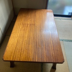 木製ブラウン座卓 大型座卓 ちゃぶ台 昭和レトロ 団欒 レトロ家具 アンティークの画像