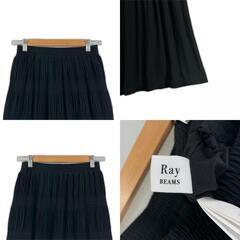 美品 Ray Beams レイビームス 無地 オールシーズン ロングスカート ポリエステル ブラック レディース【古着】【中古】の画像