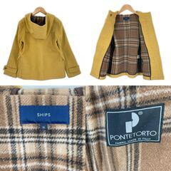 SHIPS シップス 無地 秋冬 AW ピーコート ウール イエロー レディース 36【古着】【中古】の画像