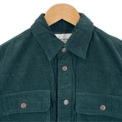 美品 AMERICAN HOLIC アメリカンホリック 無地 秋冬 AW 長袖シャツ コットン グリーン メンズ M【古着】【中古】の画像