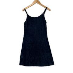 美品 NICE CLAUP ナイスクラップ 無地 秋冬 AW ワンピース レーヨン ブラック レディース F ベロアキャミソールドレス【古着】【中古】の画像