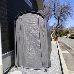 【無料】サイクルハウス 2台用 本体一式  サイクルポート　サイクルストッパー付の画像