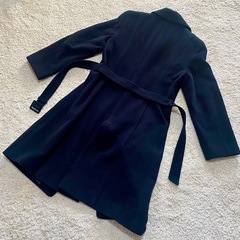 【高級素材】日本製 OZOC アンゴラウール 比翼コート 黒　ブラックの画像