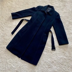 【高級素材】日本製 OZOC アンゴラウール 比翼コート 黒　ブラックの画像