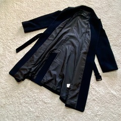 【高級素材】日本製 OZOC アンゴラウール 比翼コート 黒　ブラックの画像