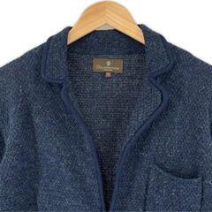 MEN'S BIGI メンズビギ 無地 秋冬 AW カーディガン ウール ネイビー メンズ 2 ニットジャケット【古着】【中古】の画像